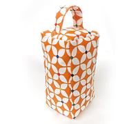 Fabric Door Stop, Tall Decorative Oilcloth Door Stopper for Outdoor, Indoor, Patio, Kitchen, Bedroom Use - 20cm/8in Tall Fabric Door Stop - Unfilled (Burnt Orange Scandi Marguerite)