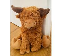 Khevga Fabric Doorstop - Highland Cattle Door Holder, 1 kg, 23 cm Tall, Rustic Animal Design, Brown Decorative Door Stopper for Living Room, Office or Children’s Room, Sturdy & Stable