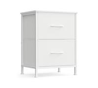 Fabric drawer storage unit for bedroom or living room, Cloud White + Snow White / 2 Drawers / Set of 1