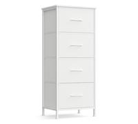 Fabric drawer storage unit for bedroom or living room, Cloud White + Snow White / 4 Drawers / Set of 1