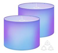 Fabric Drum Lamp Shade Abstract Blue Purple Blur Gradient Design Vintage Funky Medium Linen Decorative Lampshades 13inch Set of 2 for Table Lamps, Floor Lamps,Ceiling Lamp