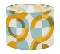 Fabric Drum Lamp Shade Abstract Made Simple Geometric Shapes Mid Vintage Funky Medium Linen Decorative Lampshades 13inch Set of 1 for Table Lamps, Floor Lamps,Hanging Lamp
