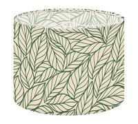 Fabric Drum Lamp Shade Abstract Outlined Leaves Seamless Tea Banana Leaf line Art Vintage Funky Medium Linen Decorative Lampshades 13inch Set of 1 for Table Lamps, Floor Lamps,Hanging Lamp