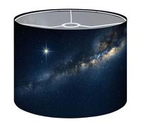 Fabric Drum Lamp Shade Amazing Spike Glowing Lucky Star Milky Way Galaxy Vintage Funky Medium Linen Decorative Lampshades 13inch Set of 1 for Table Lamps, Floor Lamps,Ceiling Lamp