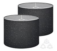Fabric Drum Lamp Shade an Ancient Egyptian Hieroglyphs Tablet Vintage Funky Medium Linen Decorative Lampshades 13inch Set of 2 for Table Lamps, Floor Lamps,Ceiling Lamp