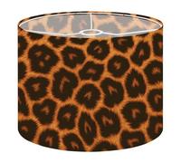 Fabric Drum Lamp Shade Animal Skin Leopard Seamless Design Leopard Cheetah Panther Vintage Funky Medium Linen Decorative Lampshades 13inch Set of 1 for Table Lamps, Floor Lamps,Ceiling Lamp