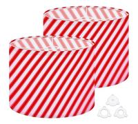 Fabric Drum Lamp Shade Candy Cane Christmas Peppermint Diagonal Stripes Print Vintage Funky Medium Linen Decorative Lampshades 13inch Set of 2 for Table Lamps, Floor Lamps,Ceiling Lamp