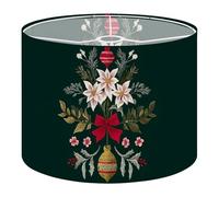 Fabric Drum Lamp Shade Christmas Symmetry Holiday Decorations Vintage Funky Medium Linen Decorative Lampshades 13inch Set of 1 for Table Lamps, Floor Lamps,Ceiling Lamp