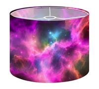 Fabric Drum Lamp Shade Distant Nebula far Away Galaxy Vintage Funky Medium Linen Decorative Lampshades 13inch Set of 1 for Table Lamps, Floor Lamps,Ceiling Lamp