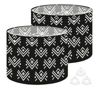 Fabric Drum Lamp Shade Double Arrow Black White Modern Farmhouse Geometric Vintage Funky Medium Linen Decorative Lampshades 13inch Set of 2 for Table Lamps, Floor Lamps,Ceiling Lamp
