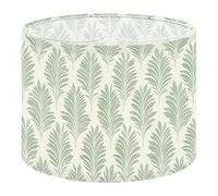 Fabric Drum Lamp Shade Elegant Green Palm Leaf Light Vintage Funky Medium Linen Decorative Lampshades 13inch Set of 1 for Table Lamps, Floor Lamps,Ceiling Lamp