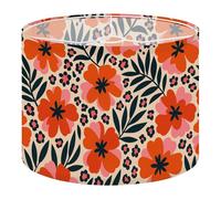 Fabric Drum Lamp Shade Exotic Hand Drawn Flowers Print Seamless Patterns Floral Vintage Funky Medium Linen Decorative Lampshades 13inch Set of 1 for Table Lamps, Floor Lamps,Ceiling Lamp