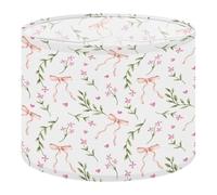 Fabric Drum Lamp Shade Floral Seamless Ribbon Bow Love Vintage Funky Medium Linen Decorative Lampshades 13inch Set of 1 for Table Lamps, Floor Lamps,Hanging Lamp
