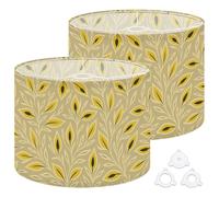 Fabric Drum Lamp Shade Flowers Watercolor Manual Composition Abstract Vintage Funky Medium Linen Decorative Lampshades 13inch Set of 2 for Table Lamps, Floor Lamps,Hanging Lamp