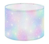 Fabric Drum Lamp Shade Galaxy Fantasy Pastel Color Pastel Sky Rainbow Pastel Vintage Funky Medium Linen Decorative Lampshades 13inch Set of 1 for Table Lamps, Floor Lamps,Ceiling Lamp