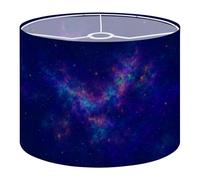 Fabric Drum Lamp Shade Galaxy Outer Space Colorful Nebula Star Field Night Sky Vintage Funky Medium Linen Decorative Lampshades 13inch Set of 1 for Table Lamps, Floor Lamps,Hanging Lamp