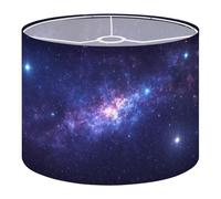 Fabric Drum Lamp Shade Galaxy Stars Vintage Funky Medium Linen Decorative Lampshades 13inch Set of 1 for Table Lamps, Floor Lamps,Ceiling Lamp