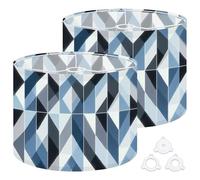 Fabric Drum Lamp Shade Mid century contemporary seamless print design Retro geometric sheeted Vintage Funky Medium Linen Decorative Lampshades 13inch Set of 2 for Table Lamps, Floor Lamps,Hanging Lamp