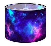 Fabric Drum Lamp Shade Outer Space Universe Nebula Star Cluster Bright Astronomy Vintage Funky Medium Linen Decorative Lampshades 13inch Set of 1 for Table Lamps, Floor Lamps,Ceiling Lamp