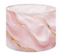 Fabric Drum Lamp Shade Pink Soft Pastel Gold line Sparkle Marble Texture Vintage Funky Medium Linen Decorative Lampshades 13inch Set of 1 for Table Lamps, Floor Lamps,Ceiling Lamp