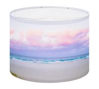 Fabric Drum Lamp Shade Pretty Pastel Colour Sky Pink Purple Blue Fluffy Cloud Beach Vintage Funky Medium Linen Decorative Lampshades 13inch Set of 1 for Table Lamps, Floor Lamps,Hanging Lamp