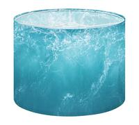 Fabric Drum Lamp Shade Sea Waves Ocean Wave Splashing Ripples Water Blue Water Vintage Funky Medium Linen Decorative Lampshades 13inch Set of 1 for Table Lamps, Floor Lamps,Hanging Lamp