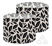 Fabric Drum Lamp Shade Seamless Boho iris Geometric line Art Florals for Endless Vintage Funky Medium Linen Decorative Lampshades 13inch Set of 2 for Table Lamps, Floor Lamps,Hanging Lamp
