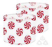 Fabric Drum Lamp Shade Seamless Christmas Candy Peppermint Strawberry Swirl Vintage Funky Medium Linen Decorative Lampshades 13inch Set of 2 for Table Lamps, Floor Lamps,Ceiling Lamp