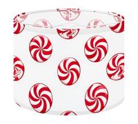 Fabric Drum Lamp Shade Seamless Christmas Candy Peppermint Strawberry Swirl Vintage Funky Medium Linen Decorative Lampshades 13inch Set of 1 for Table Lamps, Floor Lamps,Ceiling Lamp