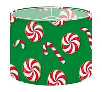 Fabric Drum Lamp Shade Seamless Christmas Candy Peppermint Strawberry Swirl Vintage Funky Medium Linen Decorative Lampshades 13inch Set of 1 for Table Lamps, Floor Lamps,Ceiling Lamp