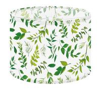 Fabric Drum Lamp Shade Seamless Eucalyptus Palm Fern Different Tree Foliage Vintage Funky Medium Linen Decorative Lampshades 13inch Set of 1 for Table Lamps, Floor Lamps,Hanging Lamp