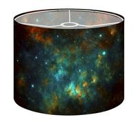 Fabric Drum Lamp Shade Stellar Vintage Funky Medium Linen Decorative Lampshades 13inch Set of 1 for Table Lamps, Floor Lamps,Ceiling Lamp