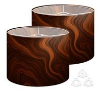 Fabric Drum Lamp Shade Very Smooth Wood Board Texture Walnut Wood Texture Close up Vintage Funky Medium Linen Decorative Lampshades 13inch Set of 2 for Table Lamps, Floor Lamps,Hanging Lamp