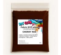 Fabric Dye Powder Multicolor Shades for Cotton, Polyester, Wool & More | Non-Toxic Textile Dye, Clothes, Jeans DIY Crafts, Fabric Restoration (Cherry Red)