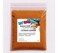 Fabric Dye Powder Multicolor Shades for Cotton, Polyester, Wool & More | Non-Toxic Textile Dye, Clothes, Jeans DIY Crafts, Fabric Restoration (Citrus Lemon)