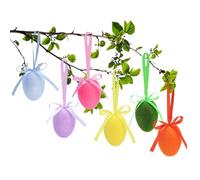 Fabric Egg for Easter - Hangable with Bow Ribbon - Easter Egg Tree Ornament - for Dining Table Window Yard Mantel Party Family Friends Teens Adults Men Women