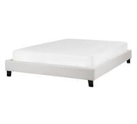 Fabric EU Double Bed Light Grey ROANNE