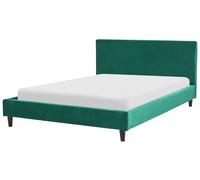 Beliani Bed Velvet Fitou 140 X 200 Cm (Eu Double) Dark Green