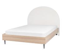 Fabric EU Double Size Bed White MILLAY