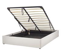 Ottoman Bed without Headboard DINAN Fabric Light Beige 140 x 200 cm (EU Double)