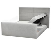 Beliani Fabric Eu King Divan Bed Light Grey Aristocrat