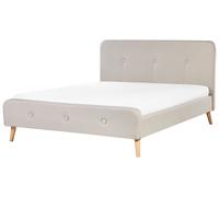 Fabric EU King Size Bed Beige RENNES