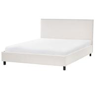 Beliani Bed Fabric Sennez 160 X 200 Cm (Eu King Size) Beige