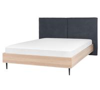 Beliani Bed Fabric Izernore 160 X 200 Cm (Eu King Size) Dark Grey