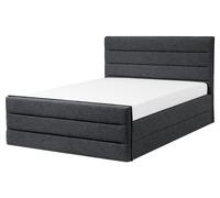 Fabric EU King Size Bed Grey VALBONNE