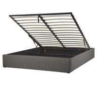 Ottoman Bed without Headboard DINAN Fabric Dark Grey 160 x 200 cm (EU King Size)