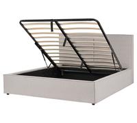 Ottoman Bed MOISSAC Fabric Light Grey 160 x 200 cm (EU King Size)