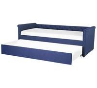 Fabric EU Single Trundle Bed Blue LIBOURNE