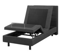 Fabric EU Small Single Adjustable Bed Grey DUKE