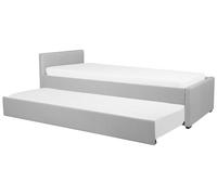 Fabric EU Small Single Trundle Bed Light Grey MARMANDE